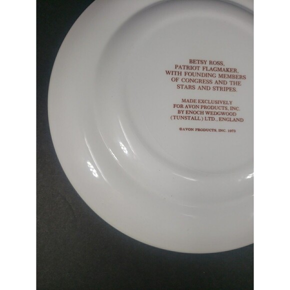 Betsy Ross Avon Enoch Wedgewood Collector Plate 1973 Congress Stars and Stripes - Picture 9 of 12